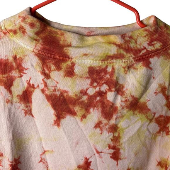 Pilcro And the Letterpress Anthropologie Cotton Tie Dye Swtshirt XS Peach Rust - Picture 4 of 8